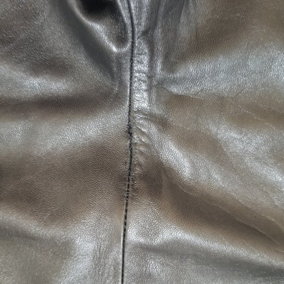 27x29 Vakko Vintage 6 Black Leather High Waisted Pleated Pants 80s Made in USA - Picture 9 of 10